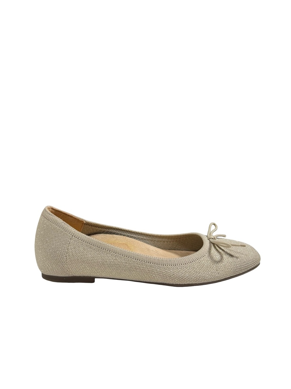 Vionic Klara Knit Ballet Flats Womens Sz 6 oatmeal Shimmer Comfort Orthotic Bow - Picture 6 of 11